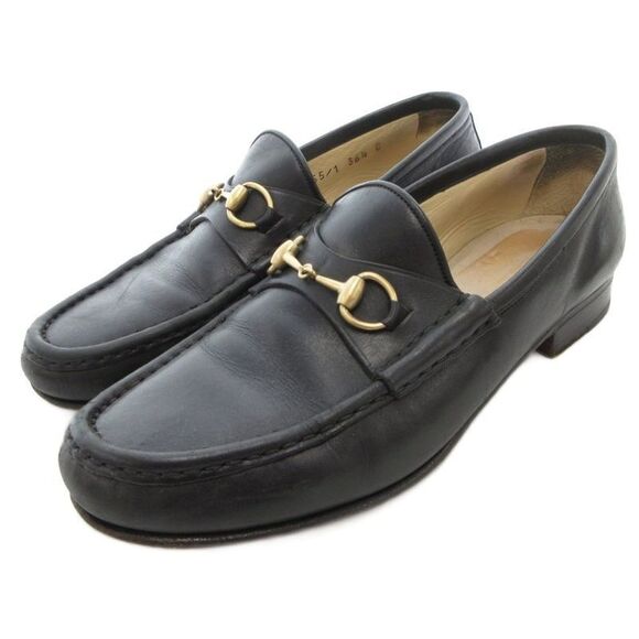 Horsebit Loafer Moccasins Leather 36.5 Black JS - GY18